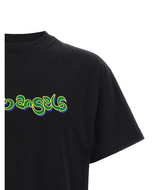 Palm Angels Black 'Thai Logo' T-Shirt for men