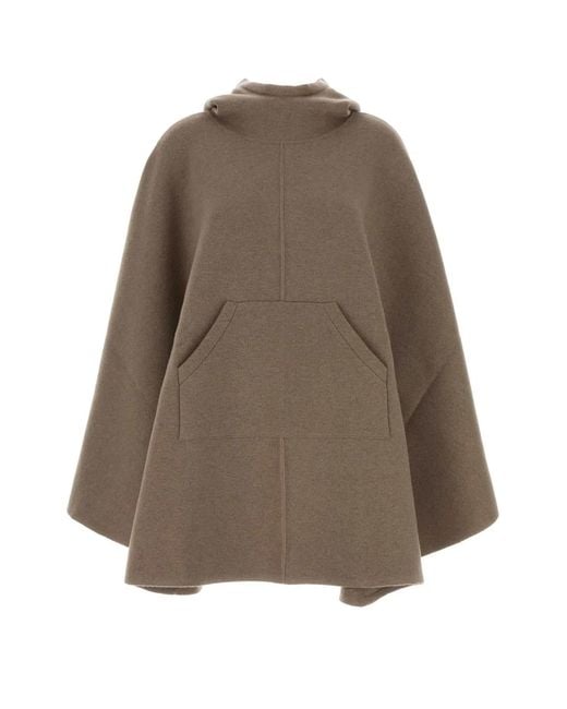 Bottega Veneta Natural Cape-Style Hooded Wool Jacket
