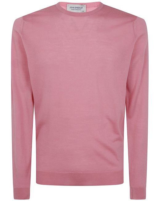John Smedley Pink "Lundy" Crewneck Long Sleeves Pullover for men