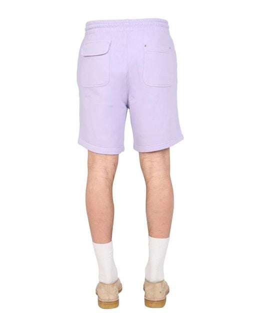 MOUTY Purple Logo Embroidery Bermuda for men