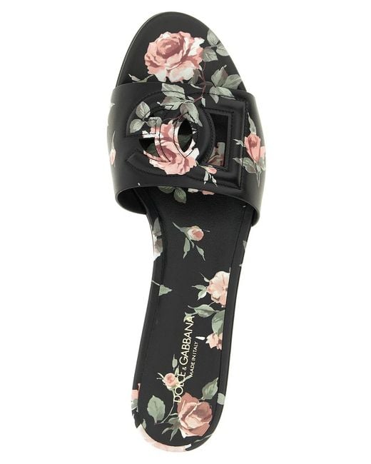 Dolce & Gabbana Black Dolce & Gabbana 'Bianca' Slides