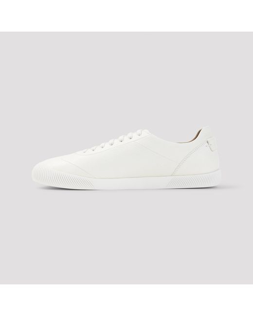 Giorgio Armani White Off Leather Sneakers for men