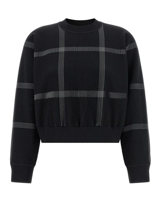 Pleats Please Issey Miyake Black 'Crossing Knit' Sweater