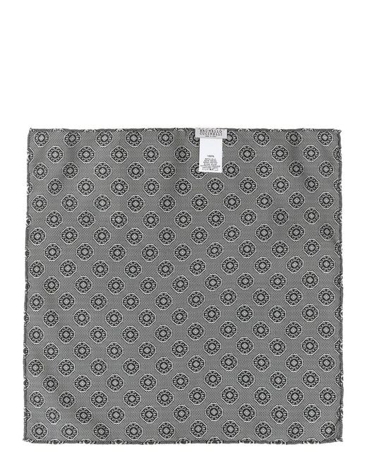 Brunello Cucinelli Gray Silk Clutch Bag for men