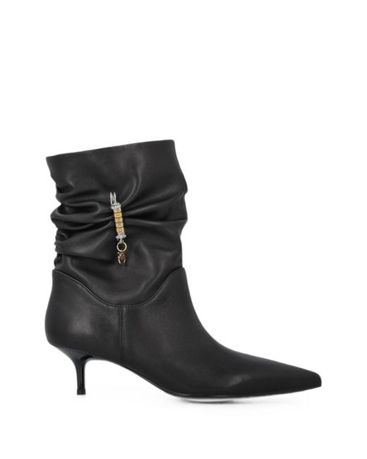 Pinko Black Leather Rubber Shoes