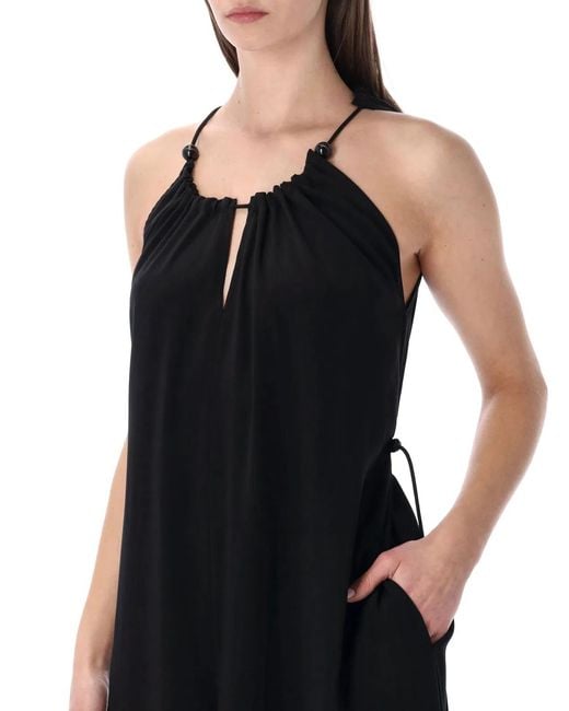 Max Mara Black Alamaro Fluid Satin Sleeveless Jumpsuit