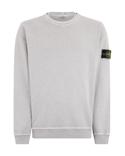 Stone Island Gray Cotton Sweatshirt With Logo for men