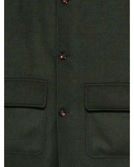KIRED Green Polyester Viscose Cusna Coat for men