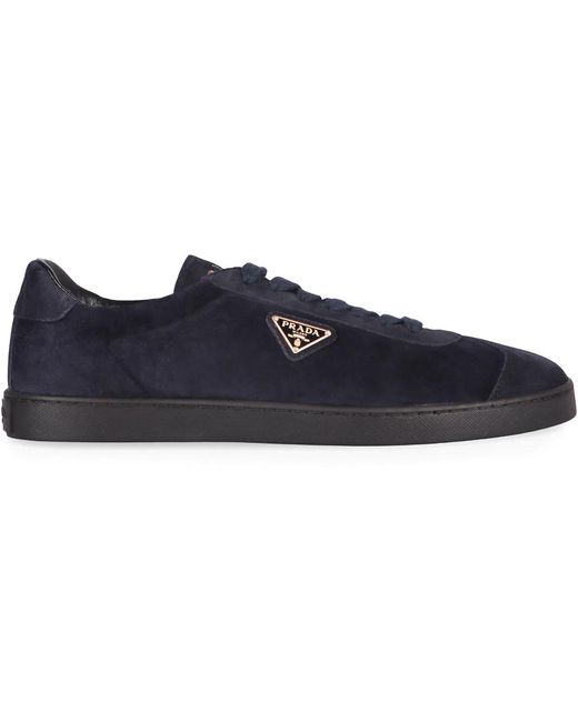 Prada Black Dark Suede Sneakers for men
