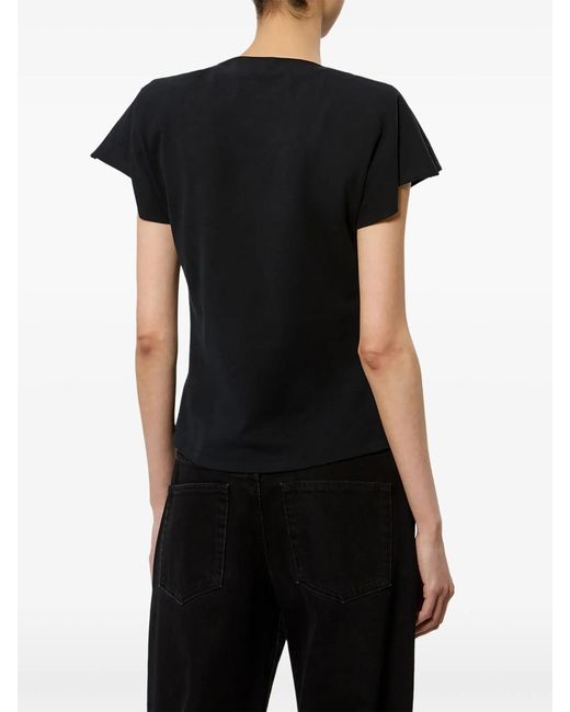 Isabel Marant Black Nadrine Draped Cotton Jersey T-Shirt