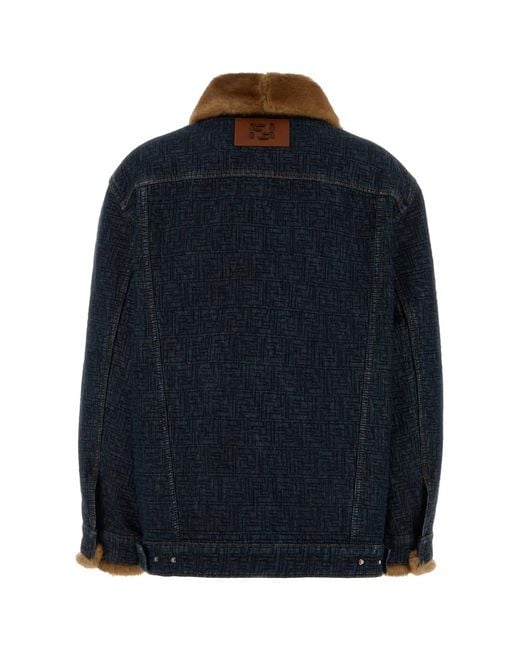 Fendi Blue Cotton Padded Denim Jacket