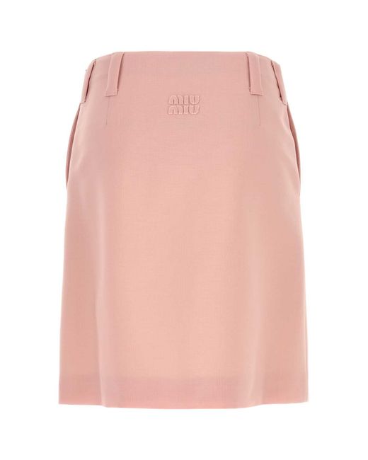 Miu Miu Pink Mohair Blend Mini Skirt