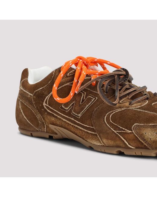 Miu Miu Brown Lace-Up Calf Leather Sneakers