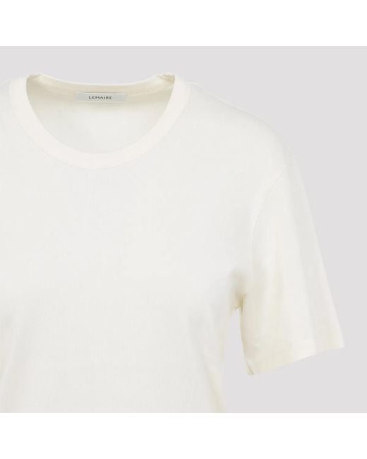 Lemaire White Rib Collar T-Shirt