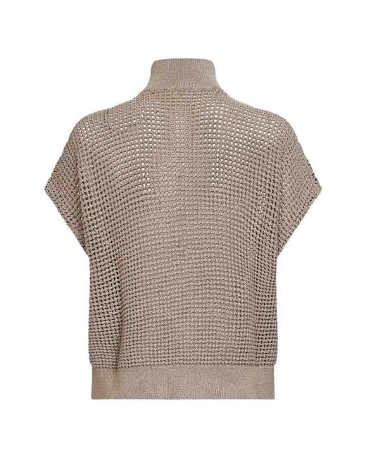 Brunello Cucinelli Gray Cotton Net Cardigan