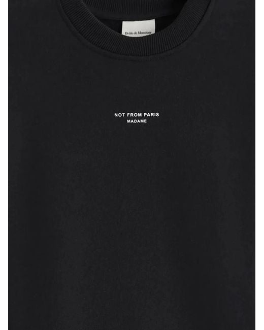 Drole de Monsieur Black Le Sweatshirt Slogan Classique for men
