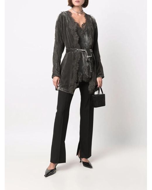 Gold Hawk Black Velvet Long Duster