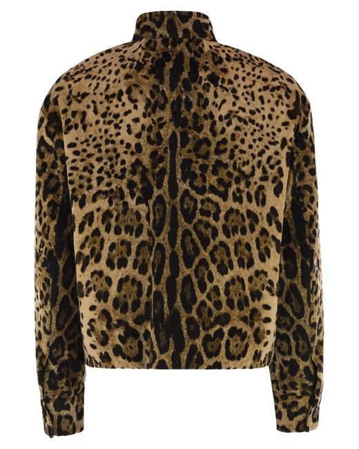 Max Mara Brown Maxmara Studio Mstedro – Cropped Animal-Print Cotton Jacket