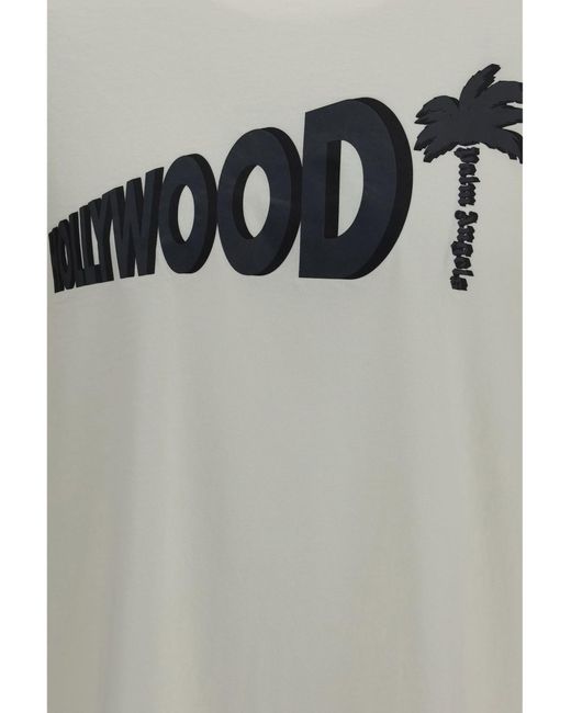 Palm Angels White Sunset Blvd Palm Loose T-Shirt for men