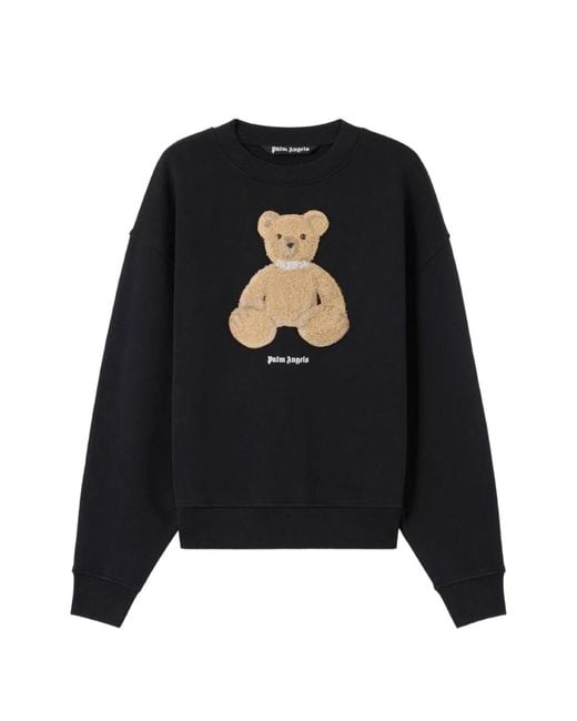 Palm Angels Black Bear Crewneck Sweatshirt for men