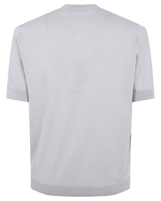 FILIPPO DE LAURENTIIS White "Serafino" Short Sleeves Sweater for men