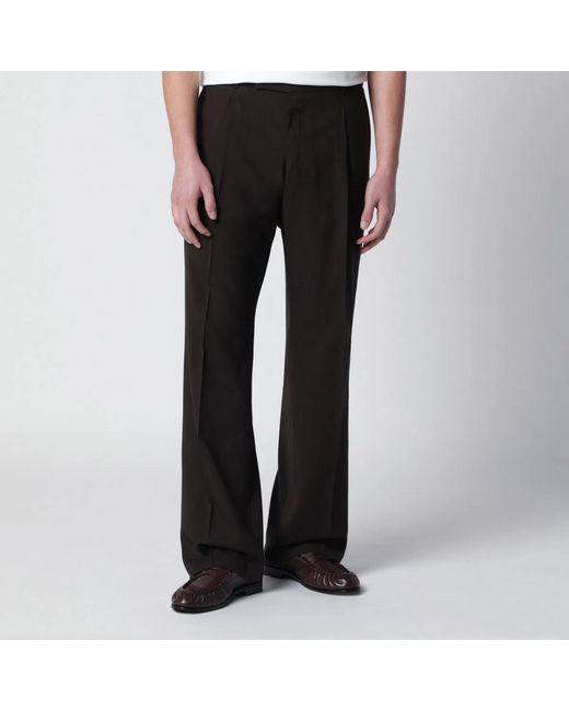 PT01 Black Wool Trousers for men