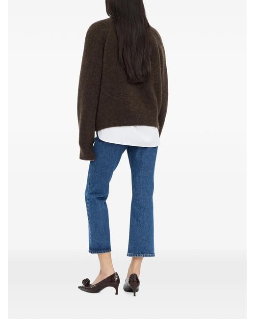 ROTATE BIRGER CHRISTENSEN Black Knitted Flower Jumper