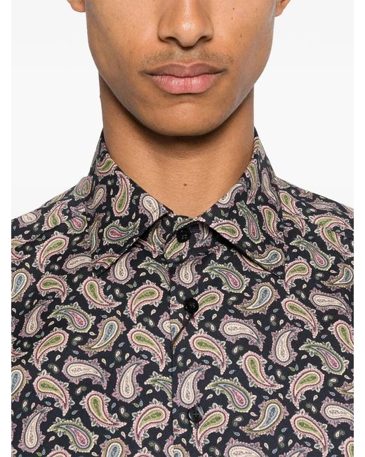 Etro Gray Cotton Stretch Shirt for men