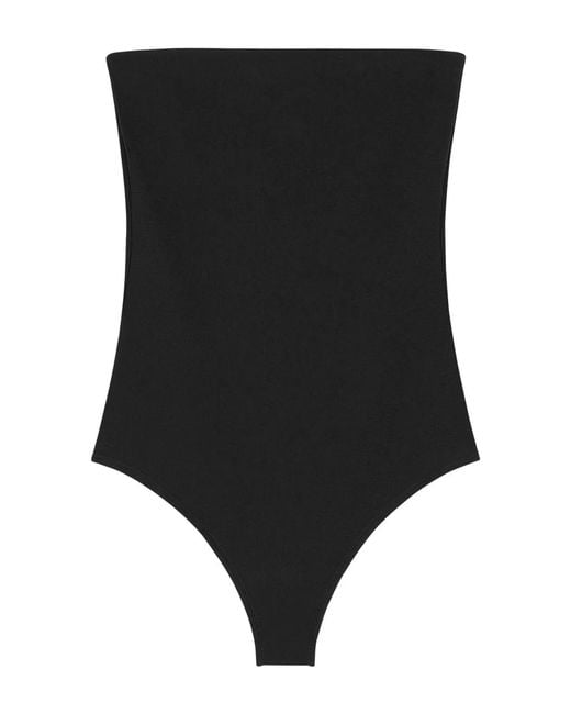 Courreges Black Solid Strapless Top