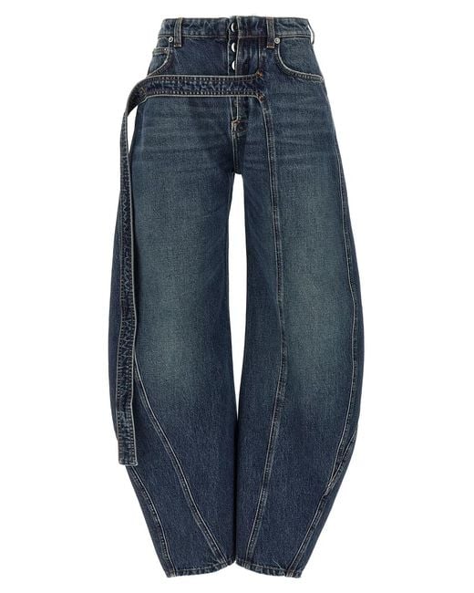 Jean Paul Gaultier Blue 'The Denim Strap' Jeans