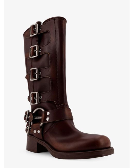 Miu Miu Brown Leather Boots