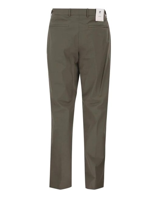 PT Torino Green Active Stretch Technical Cotton Trousers for men