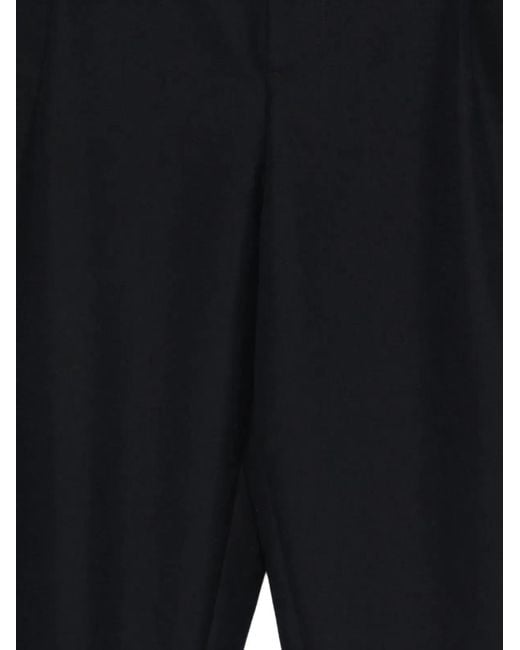 Maison Kitsuné Black Maison Kitsuné Cropped Pleated Pants for men