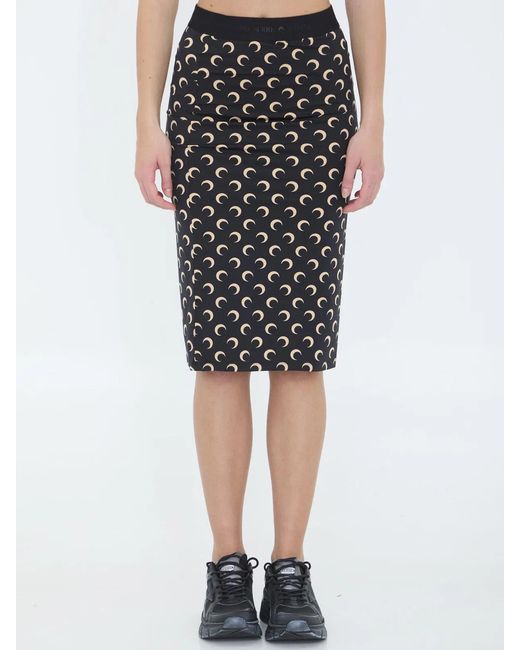 MARINE SERRE Black Polyamide-Elastane Skirt