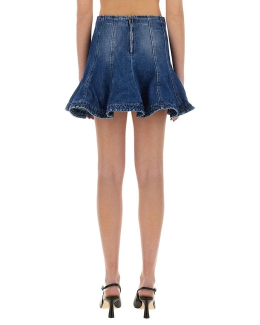 MSGM Blue Denim Skirt