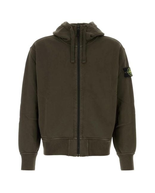 Stone Island Green Cotton Sweatshirt for men