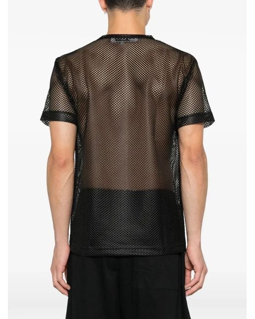 COMME DES GARÇONS PLAY Black T-Shirt Emblem Mesh Heart