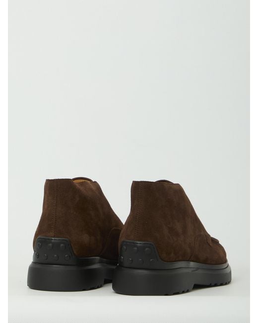 Tod's Brown Lace-Up Boots for men