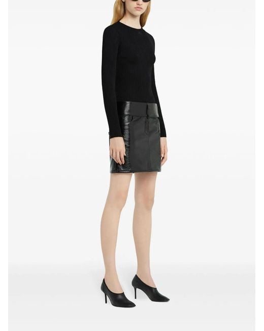 Courreges Black Courregès Cotton Blend A-Line Skirt