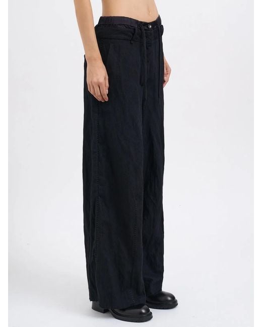 Masnada Black Oversized Wool Trousers
