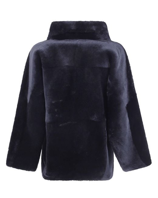 Blancha Blue Straight Merino Shearling Jacket