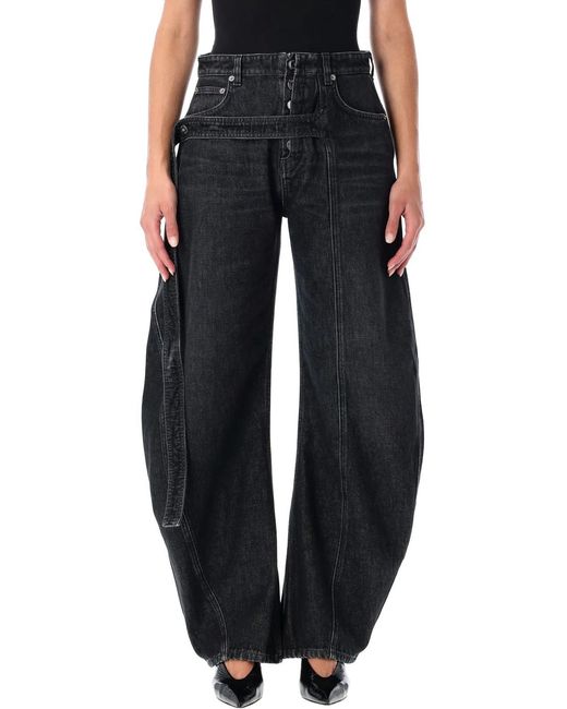 Jean Paul Gaultier Black Denim Strap Loose-Fit Jeans