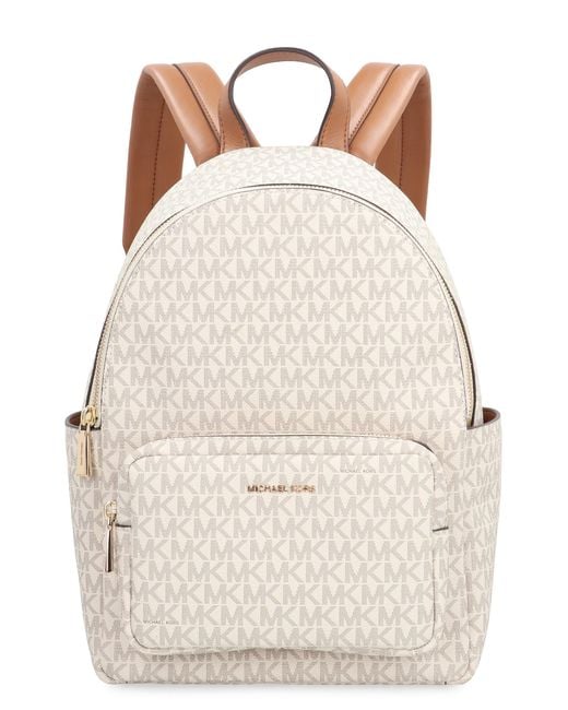 MICHAEL Michael Kors Natural Medium Tanner Backpack With Logo Print