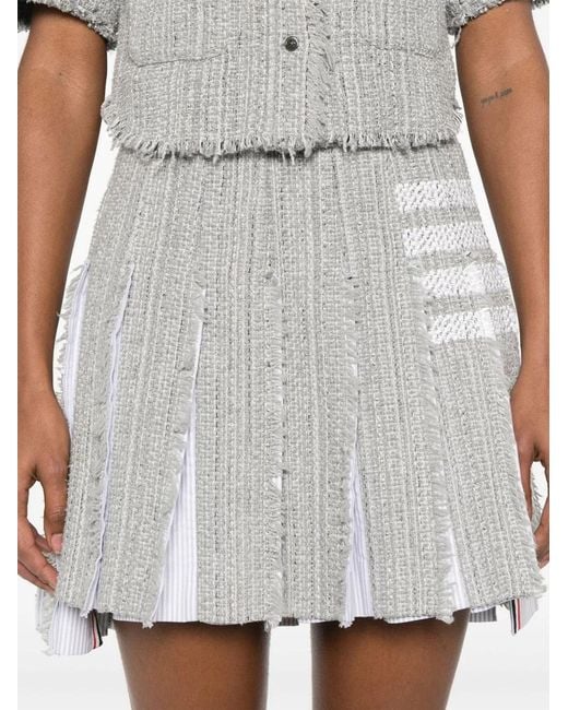 Thom Browne White 4Bar Cotton Blend Skirt