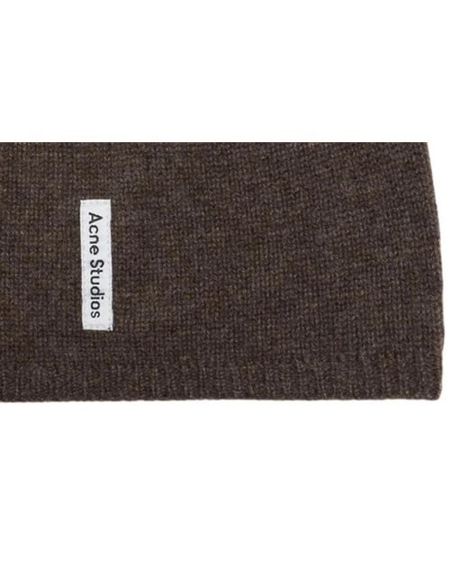 Acne Brown Fitted Beanie