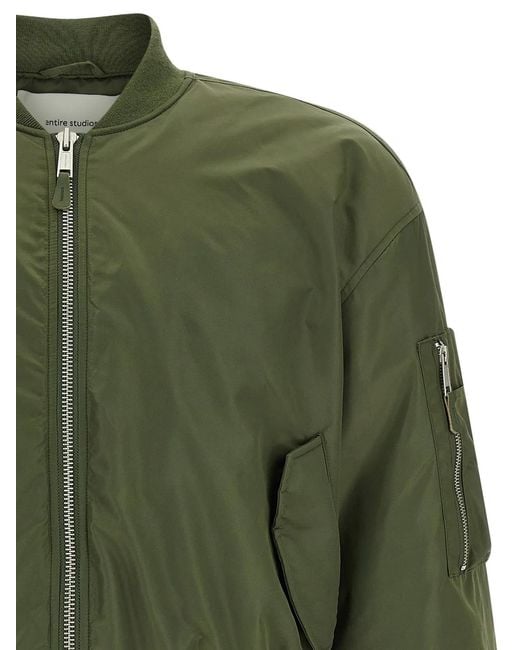 Entire studios Green Nylon Bomber Jacket for men