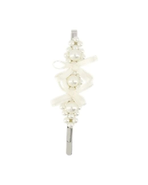 Simone Rocha White Petite Bow Hair Clip