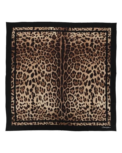 Dolce & Gabbana Black Dolce & Gabbana Animal Print Scarf