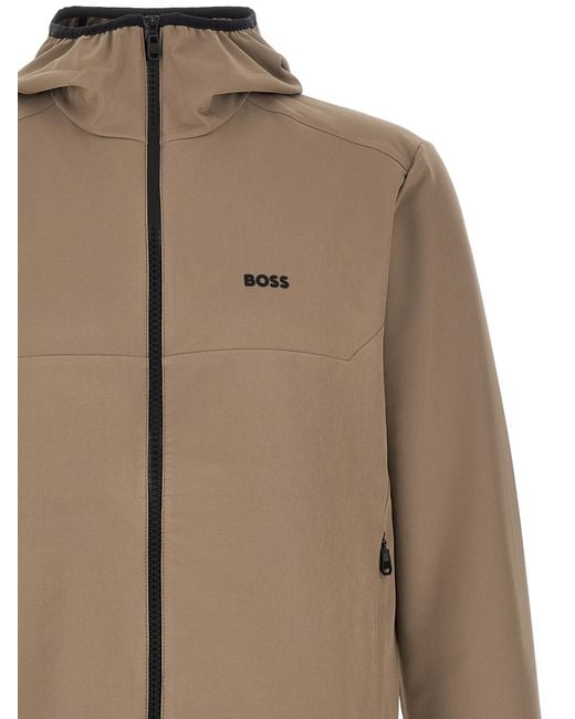 Boss Brown 'Litewear' Hooded Jacket for men
