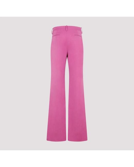 Magda Butrym Pink Elegant Flared Leg Wool Pants For